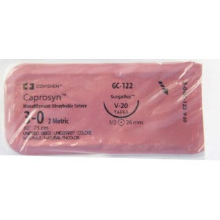 Covidien GC122 - Suture 3-0 Polymer V-20 Caprosyn Undyed 30" Monofilament 36/Bx