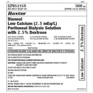 Baxter 5B5202 - SOLUTION, DIANEAL LOW CALCIUM 500 ML PD, 2/CS