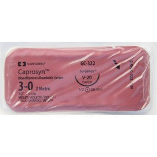 Covidien GC322 - SUTURE, CAPROSYN VIO 3-0 30" V-20, 36/BX