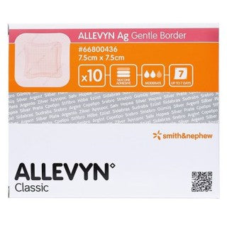 Smith & Nephew 66800436 - ALLEVYN AG GENTLE BORDER 7,5X 7,5CM