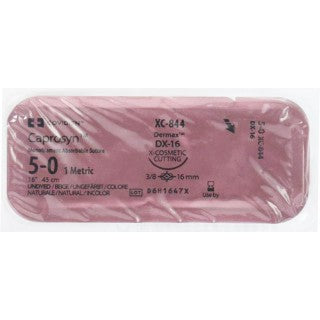 Covidien XC844 - SUTURE, CAPROSYN 5/0 18 UNDYED DX-16, 12/BX