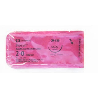 Covidien CM830 - Suture 2-0 Synthetic Polyester GS-22 Biosyn Undyed 30" 36/Bx