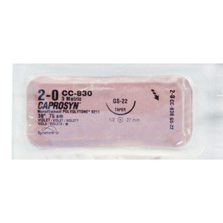 Covidien CC830 - SUTURE, CAPROSYN, 2/0 VL 30 GS-22, 36/BX