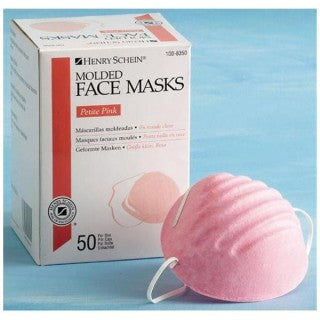 Henry Schein MK-8350 - Molded Face Mask Pink Cone 50/Bx